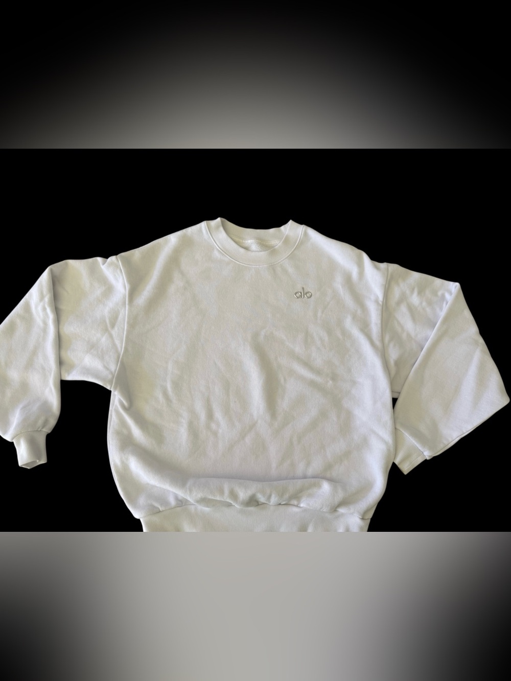 Alo Yoga White Crewneck Sweatshirt Jogger Set XS